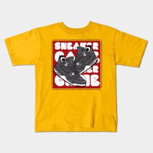 AJ 4 Retro Bred Sneaker Art Kids T-Shirt